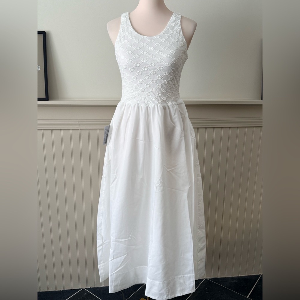 Bardot White Embroidered Midi Dress w/ Pockets | NWT 🤍 6